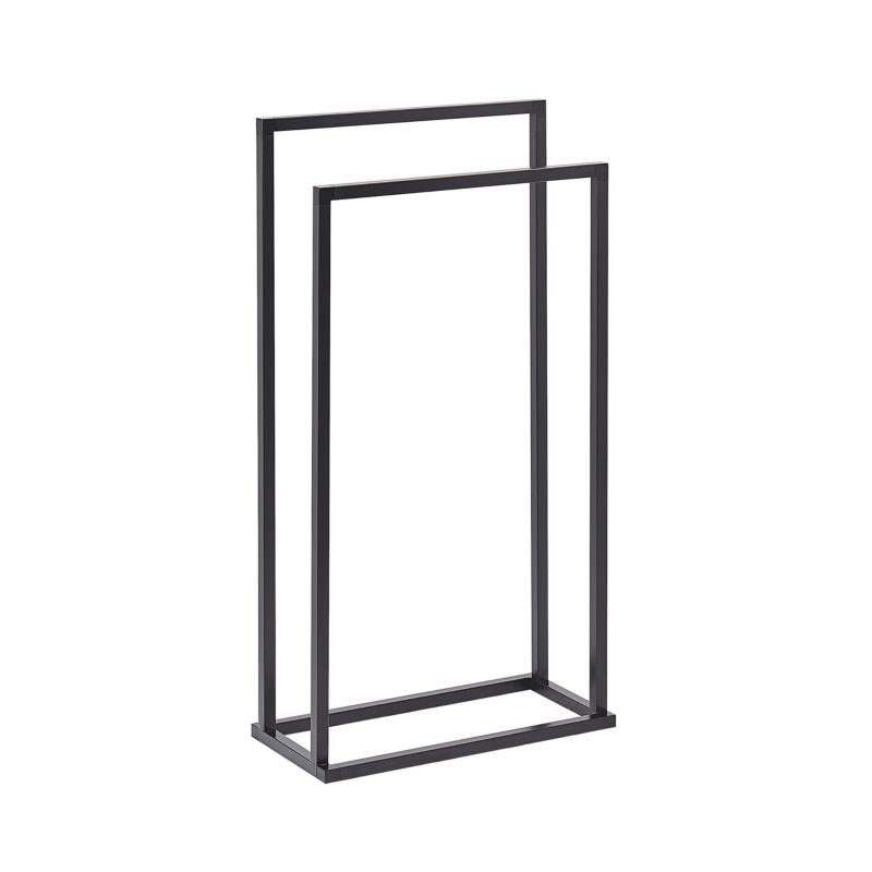 Fritstående Håndklædeholder Metal Sort 45x21x85 cm