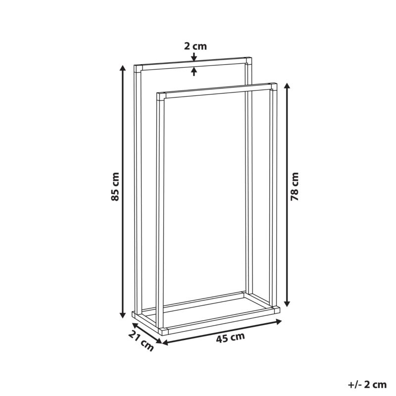 Fritstående Håndklædeholder Metal Sort 45x21x85 cm