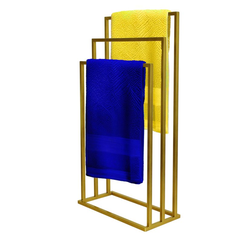 Håndklædestativ med 3 arme 45x21x86 cm Guld | 5905923651795