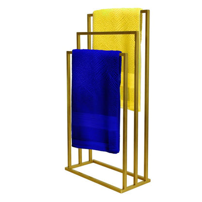 Håndklædestativ med 3 arme 45x21x86 cm Guld | 5905923651795