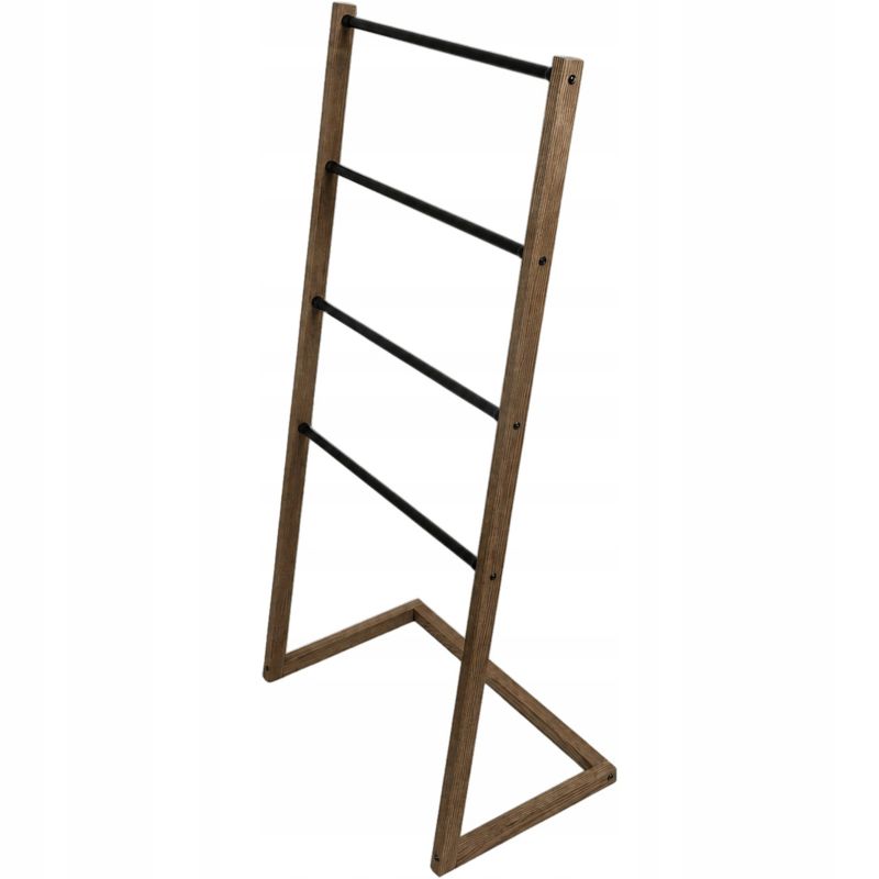 Håndklædestativ 4 Arme Træ og Stål 51,7x29x98,5 cm