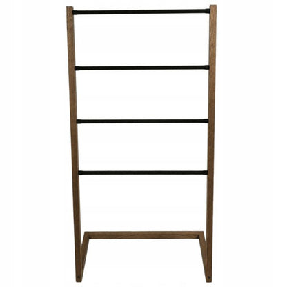 Håndklædestativ 4 Arme Træ og Stål 51,7x29x98,5 cm