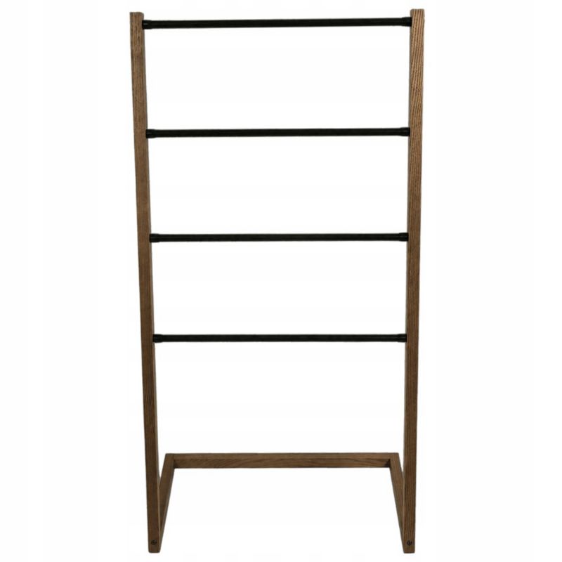 Håndklædestativ 4 Arme Træ og Stål 51,7x29x98,5 cm