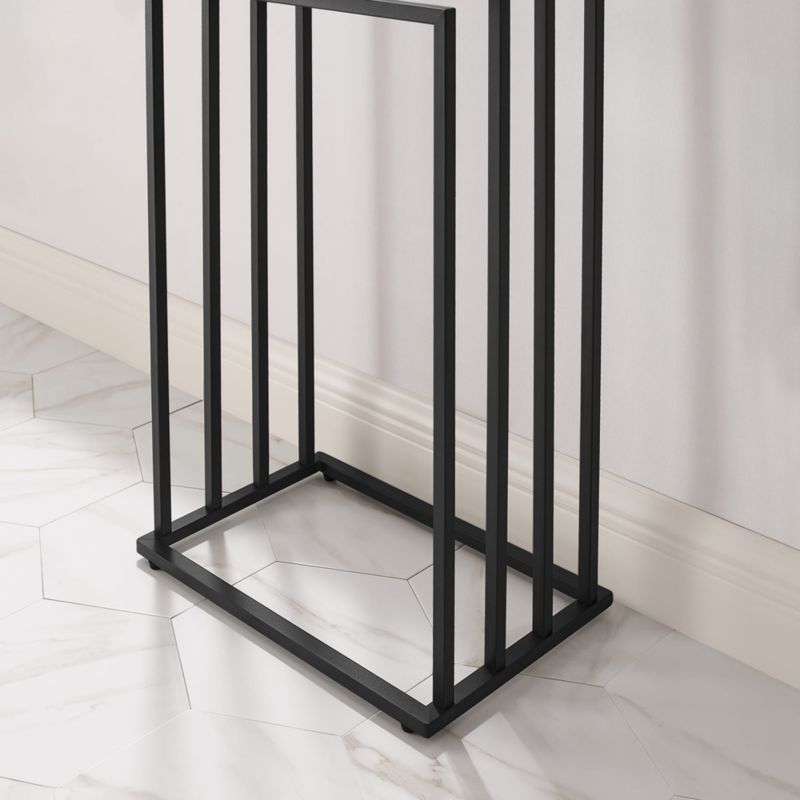 Håndklædeholder med 4 stænger 45x29x93,5 cm Sort