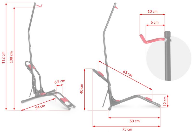 Humberg cykelstativ serviceophæng til cykel 30 kg stål sort 1 stk.