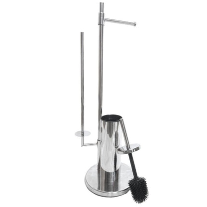 Toiletstativ 3-i-1 Rund Krom Stål 71 cm Høj
