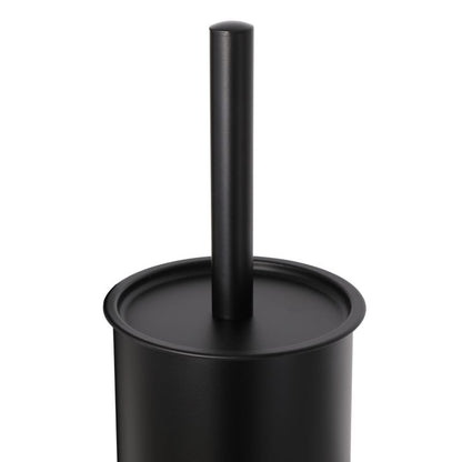 Fritstående Toiletbørsteholder med Papirholder Sort 61,5 cm
