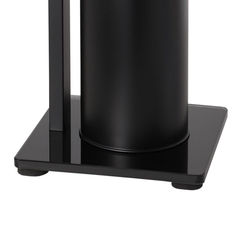 Fritstående Toiletbørsteholder med Papirholder Sort 61,5 cm