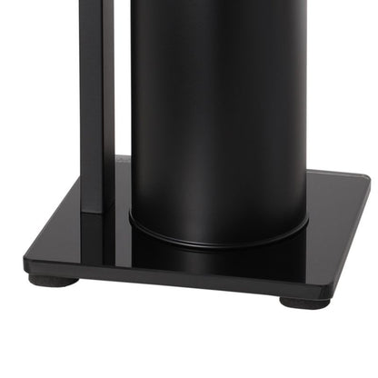 Fritstående Toiletbørsteholder med Papirholder Sort 61,5 cm