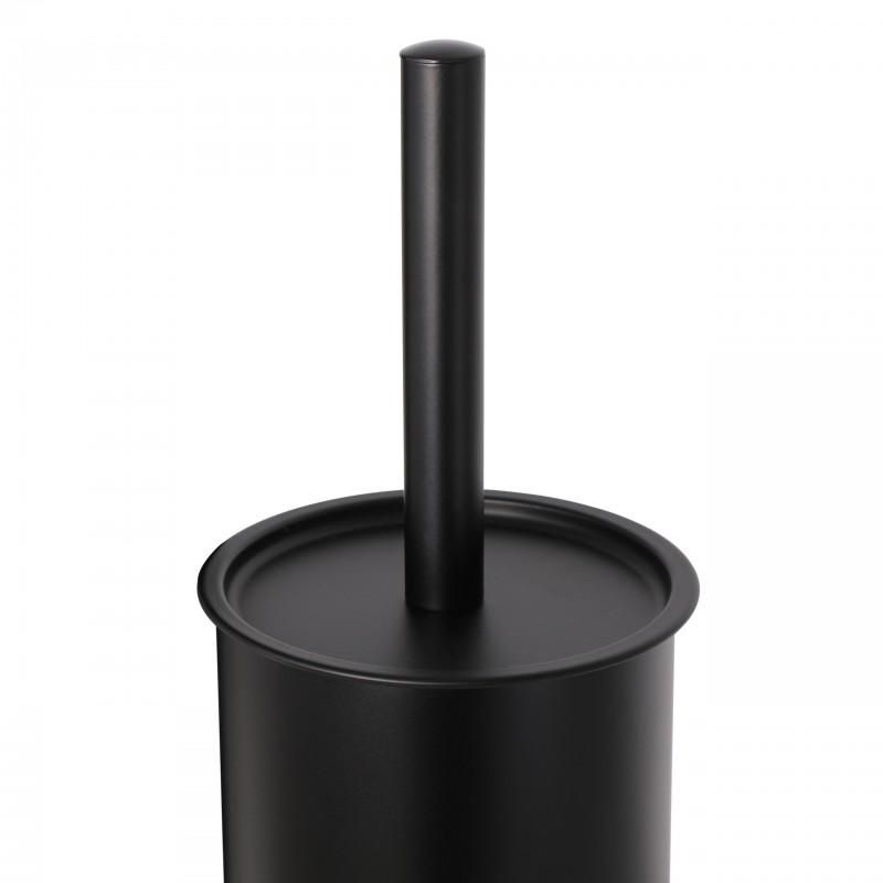 Toiletbørstesæt 3-i-1 Sort Mat Stål og Hærdet Glas 61,5 cm