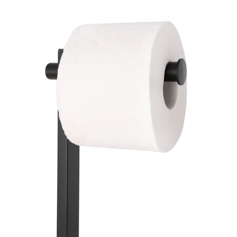Toiletbørstesæt 3-i-1 Sort Mat Stål og Hærdet Glas 61,5 cm