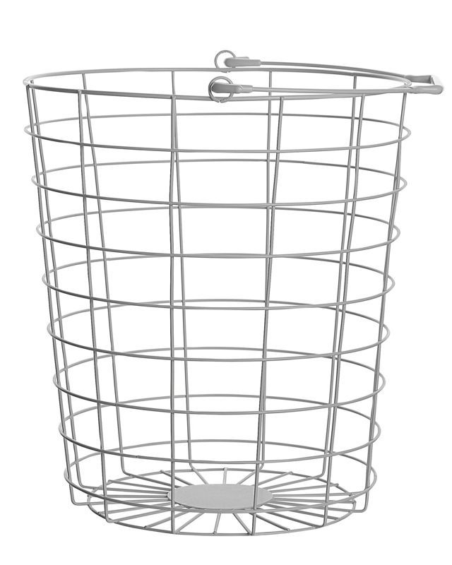 Metalstativ med 3 trådkurve på hjul, hvid Ayapal, 1 stk.