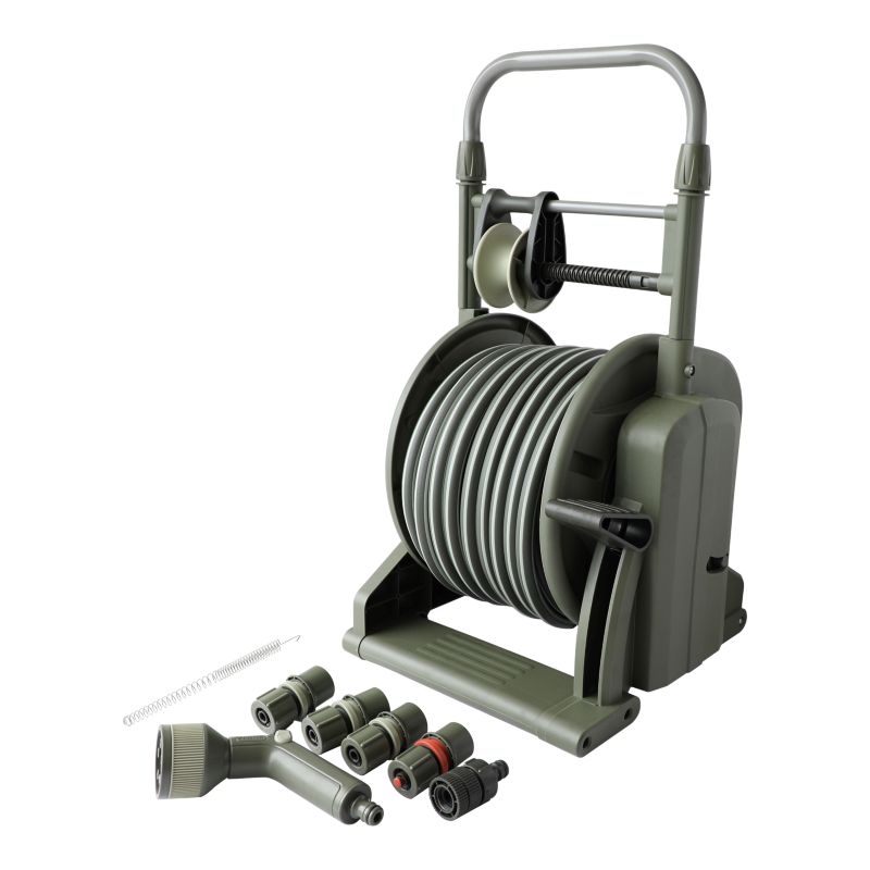 Verve slangeholder med 25 m 1/2" slange og fodpedal