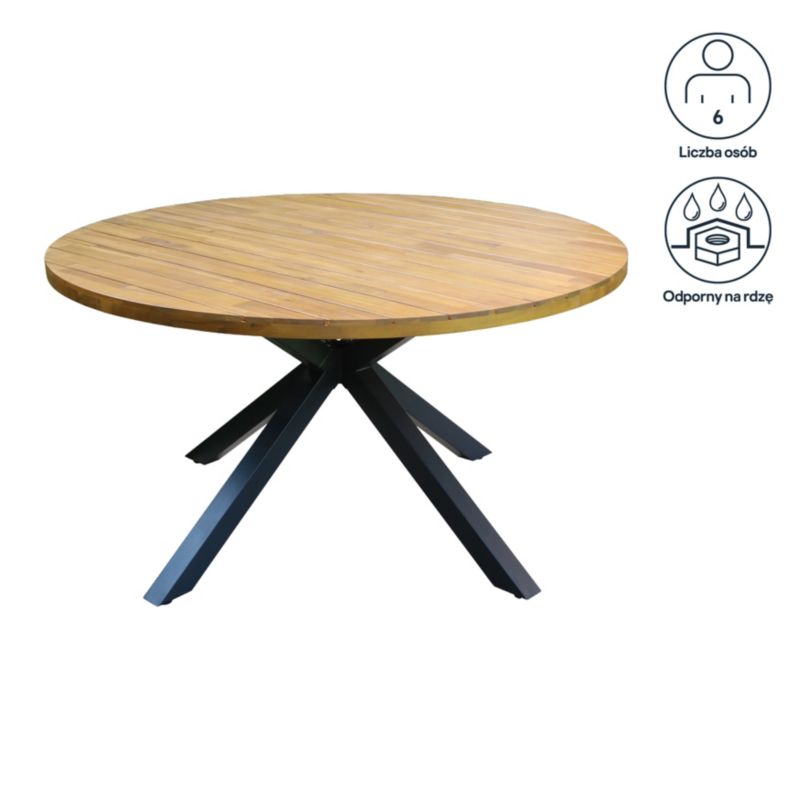 GoodHome Moala bord 140 x 140 x 75 cm