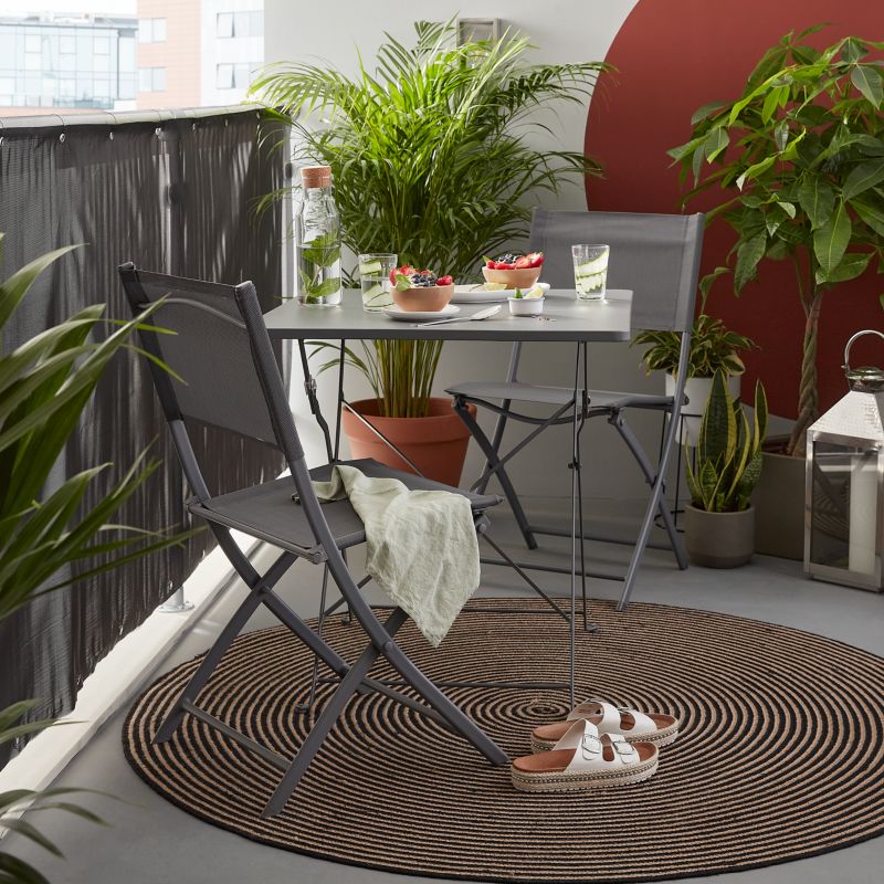 GoodHome Saba bord 70 x 70 x 70 cm i antracit
