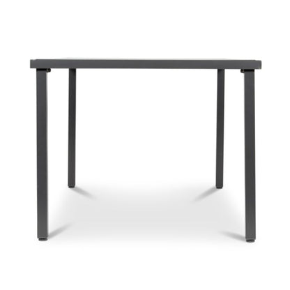 Dallas metalbord 150 x 90 cm med glasplade i grå