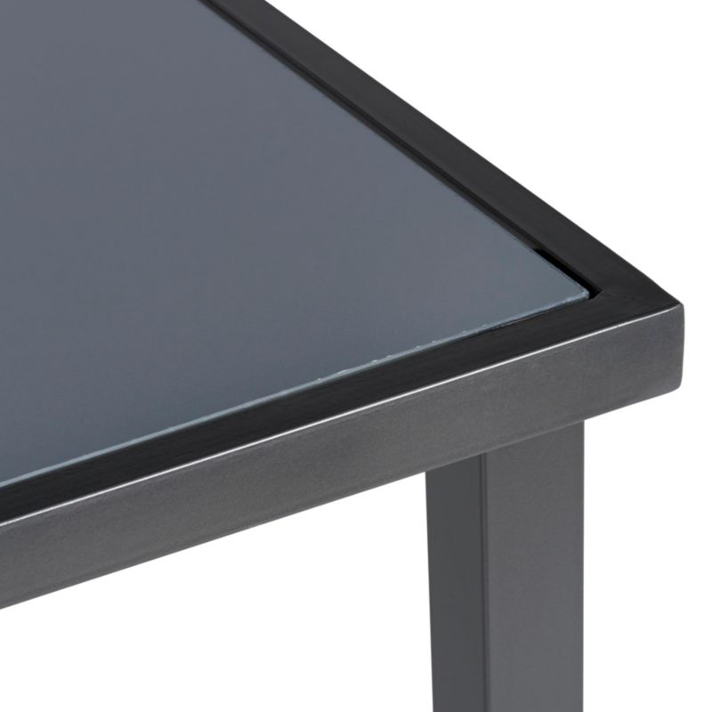Dallas metalbord 150 x 90 cm med glasplade i grå