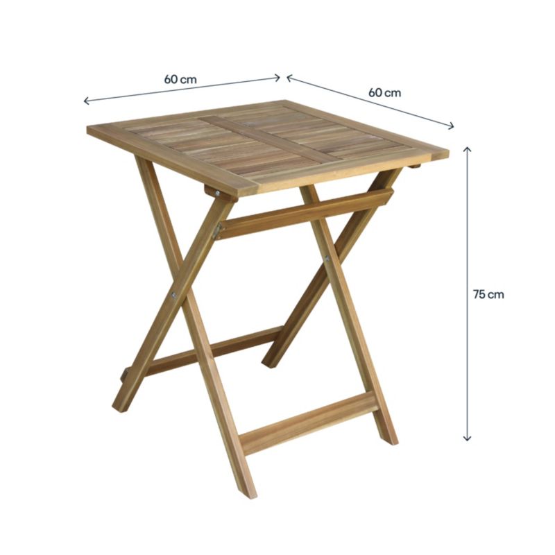 Sammenklappeligt bord GoodHome Lyco 60 x 60 x 75 cm