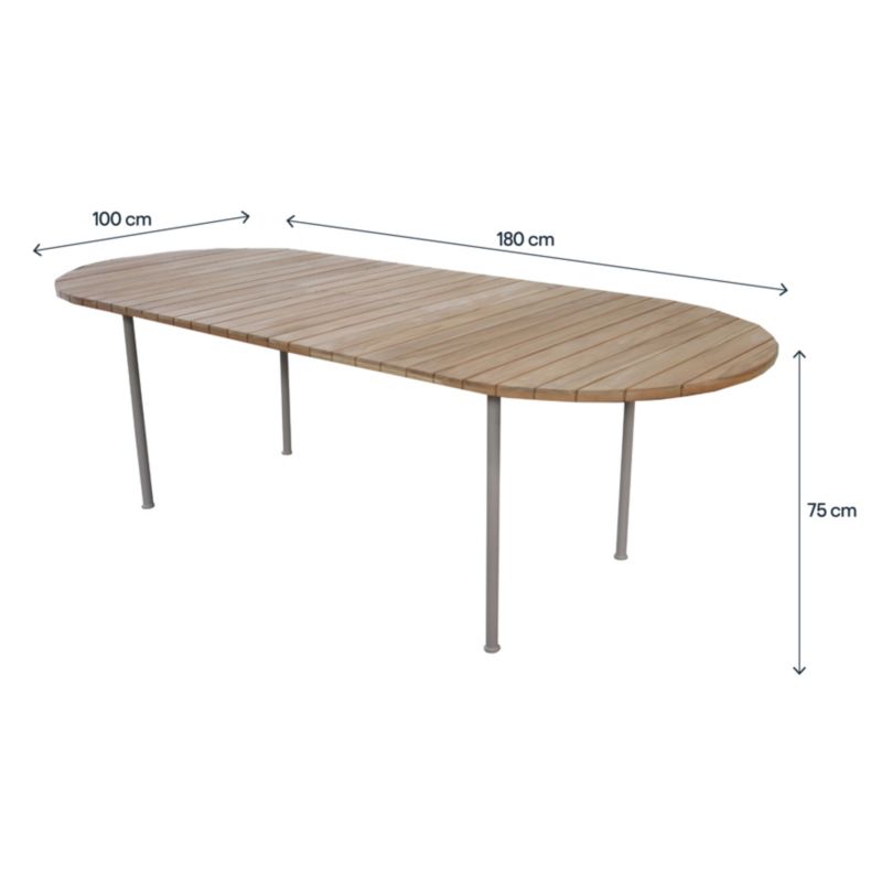 Sammenklappeligt bord GoodHome Tahuata 180/240 x 100 x 75 cm