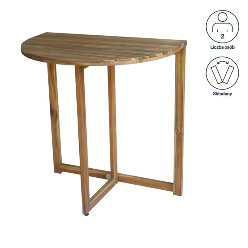 Sammenklappeligt halvrundt bord GoodHome Lyco 68 x 48 x 75 cm