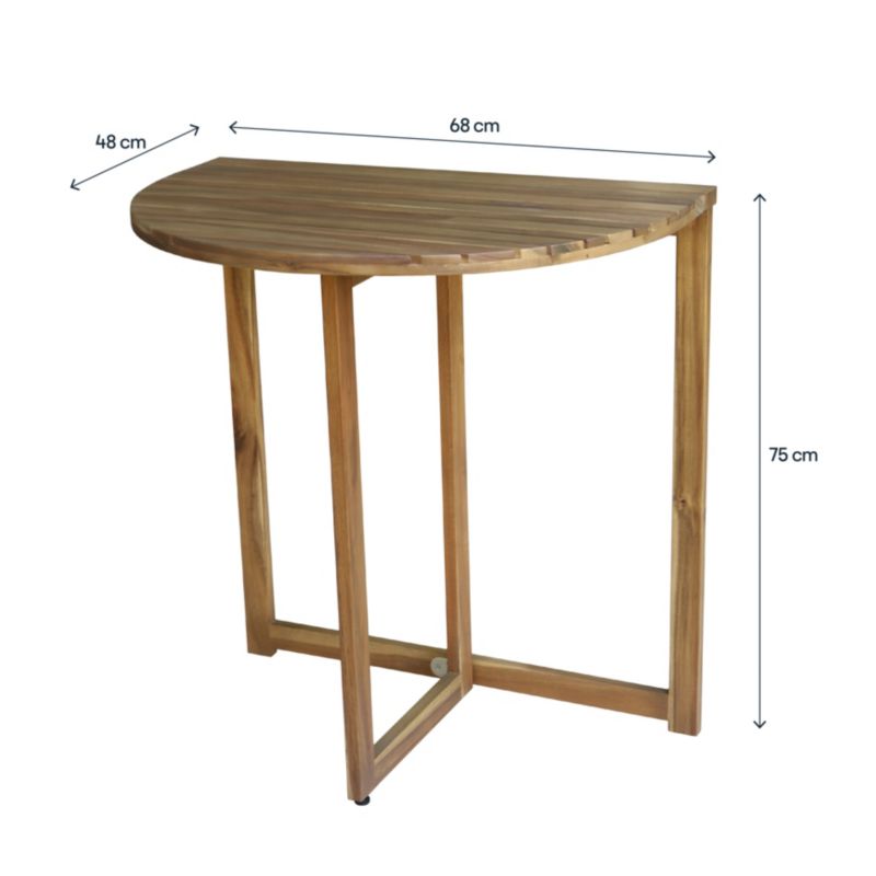 Sammenklappeligt halvrundt bord GoodHome Lyco 68 x 48 x 75 cm