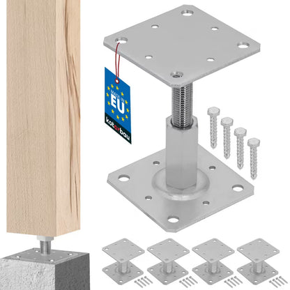 Stolpebærer Justerbar 110x110 mm Galvaniseret 4 Stk.