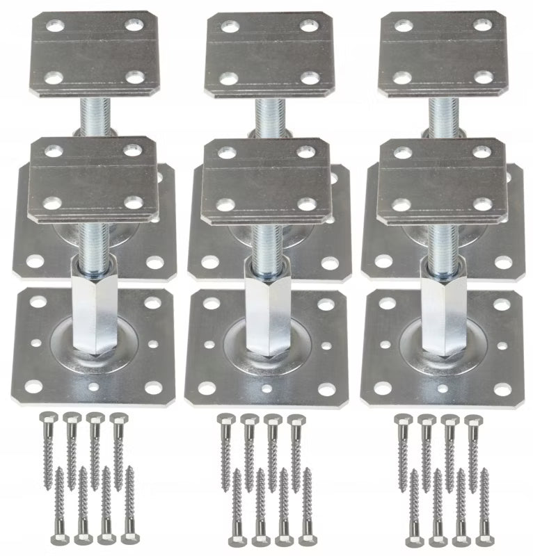 Stolpebærer Justerbar 110x80 mm Galvaniseret Stål 6 Stk.