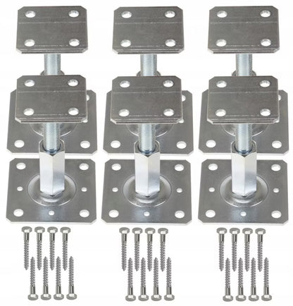 Stolpebærer Justerbar 110x80 mm Galvaniseret Stål 6 Stk.