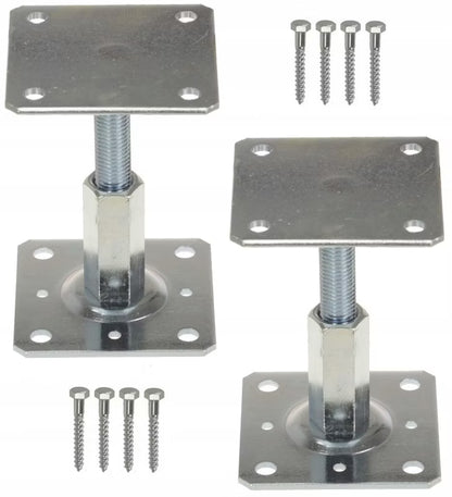 Stolpebærer Justerbar 11x11 cm Galvaniseret Stål 2 Stk
