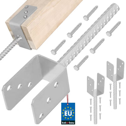 Stolpebærer med Armeringsjern 60 mm Galvaniseret 2 Stk. 5904994084068