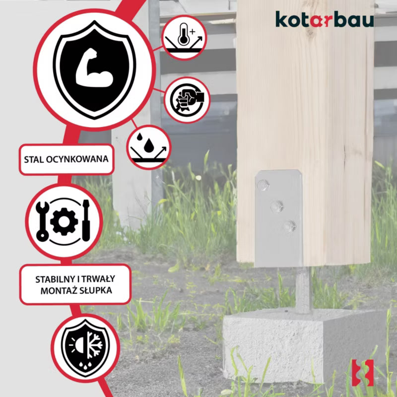 Stolpebærer med Rivejern 100 mm Galvaniseret Stål 2 Stk