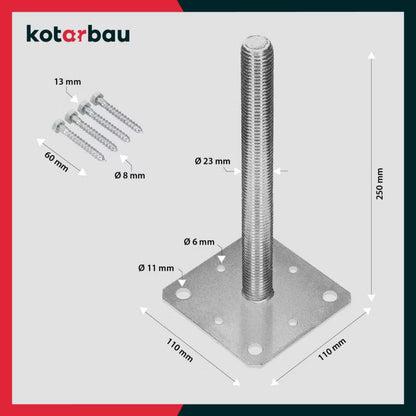 Stolpebærer PSR-S 110x110 mm Galvaniseret Stål