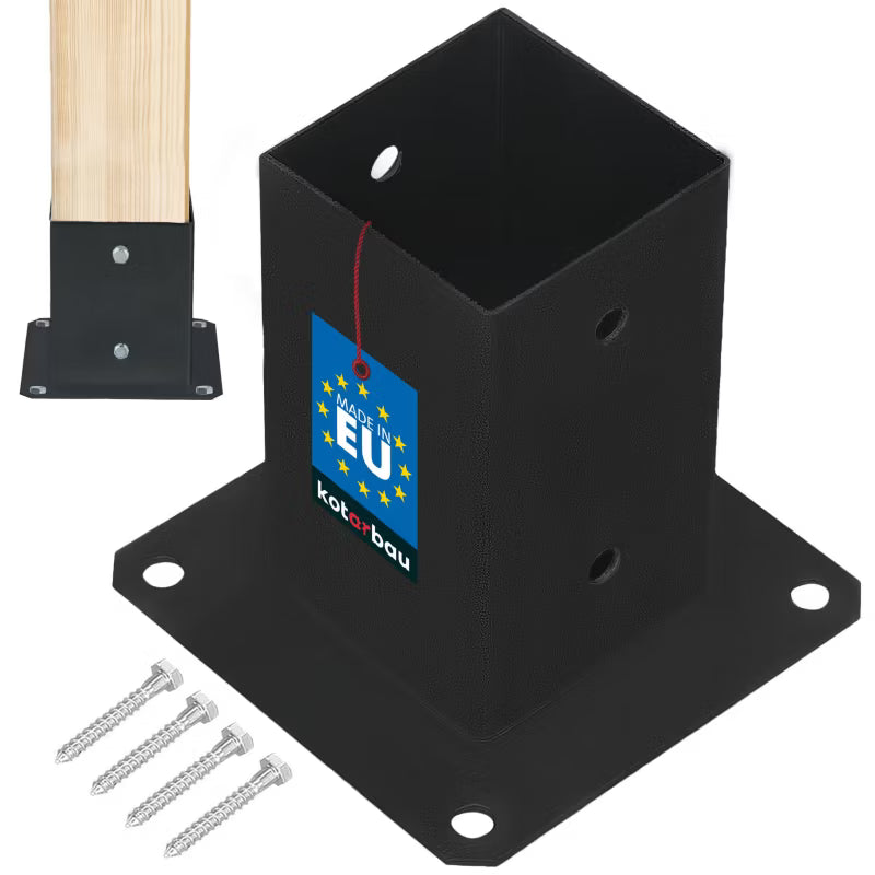 Stolpebærer til Fastskruning 80x80 mm Galvaniseret