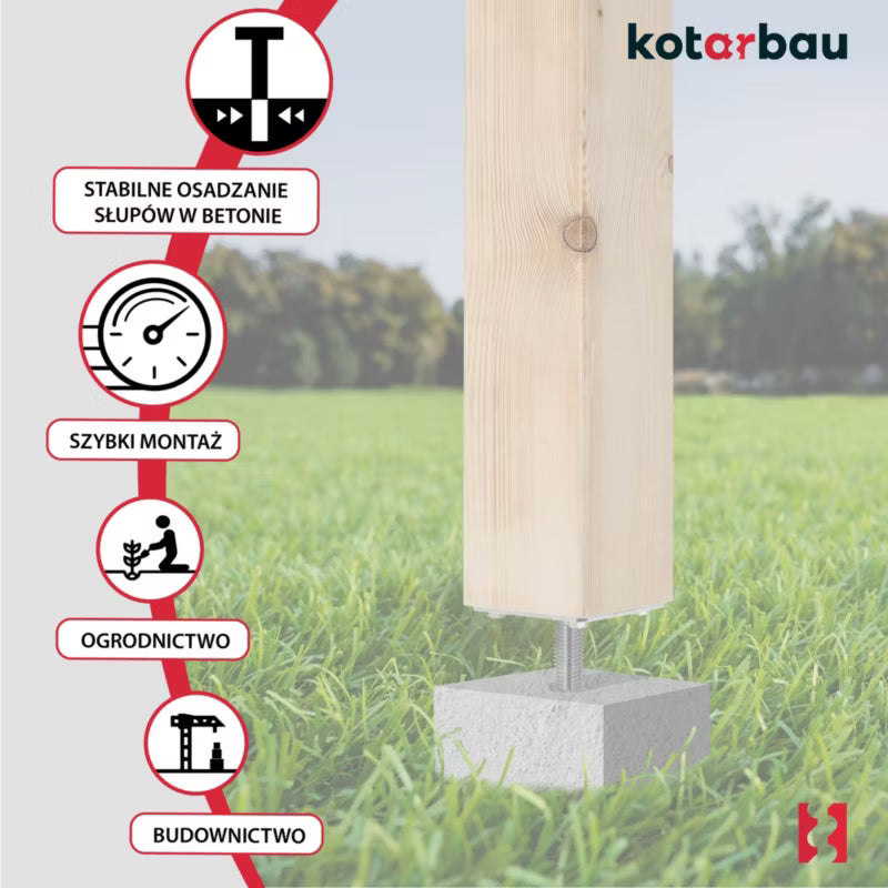 Stolpebærer til Indstøbning 80x80x200 mm Varmgalvaniseret