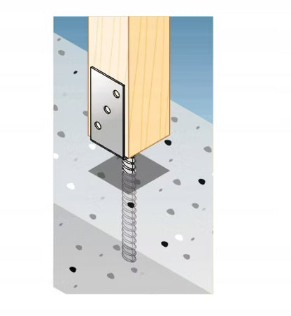 Stolpebærer til Nedstøbning 60 mm Galvaniseret Stål