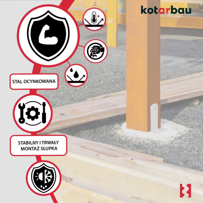 Stolpebærer TT Skruemontering 160 mm 4 stk.