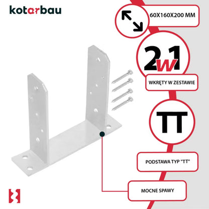 Stolpebærer TT Skruemontering 160 mm 4 stk.