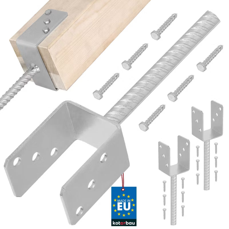 Stolpefod 70 mm Varmgalvaniseret 2 Stk.