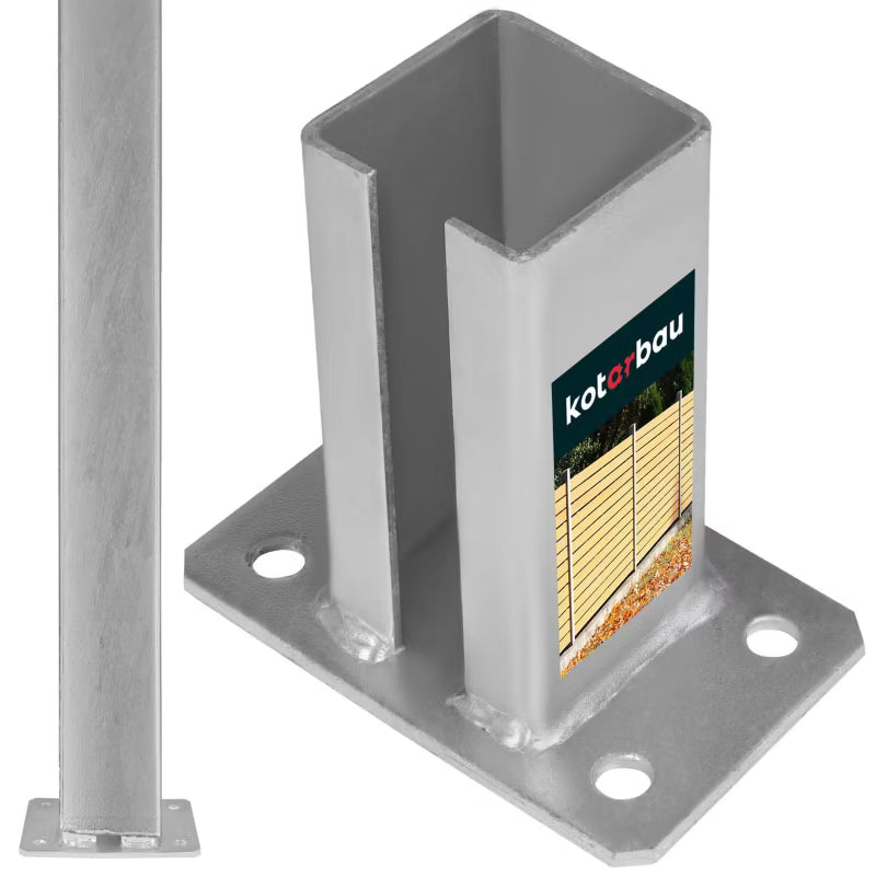 Stolpefod 70x70 mm Varmgalvaniseret Stål | 5904994076735