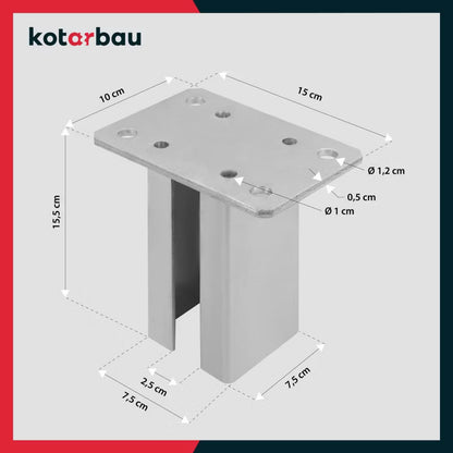 Stolpefod 80x80 mm Varmgalvaniseret Stål