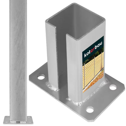 Stolpefod 80x80 mm Varmgalvaniseret Stål
