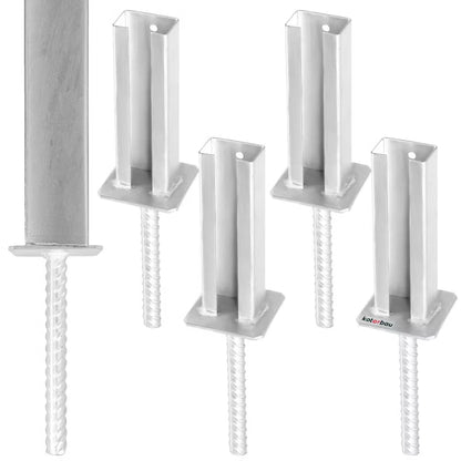 Stolpefod til Panelhegn 60x40 mm Galvaniseret 4 Stk.