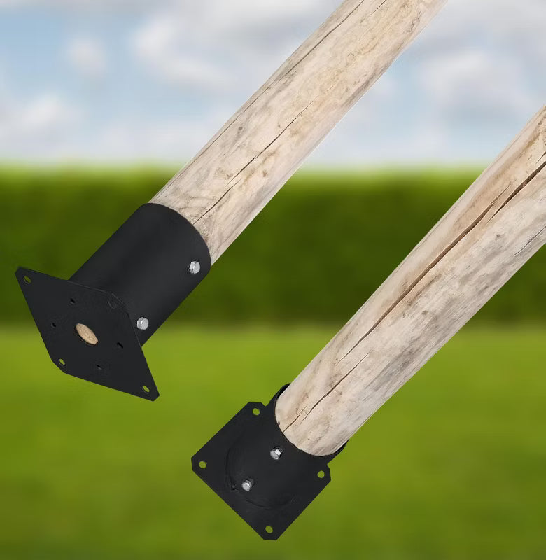 Stolpefod Rund Ø100 mm Sort Stål