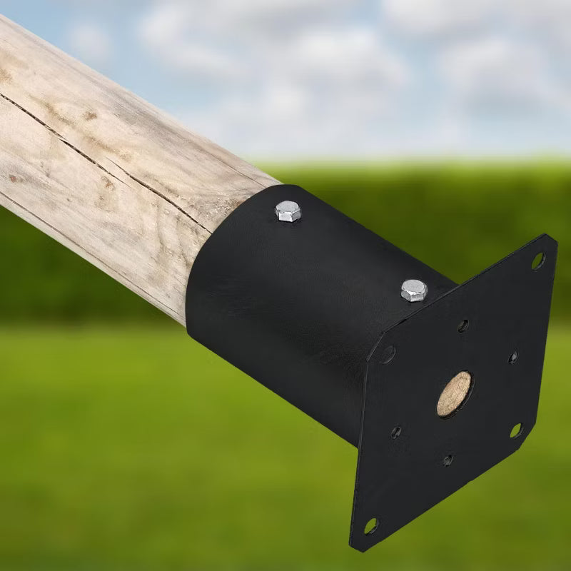 Stolpefod Rund Ø100 mm Sort Stål