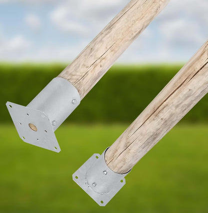 Stolpefod Rund Ø100 mm Varmgalvaniseret Stål 2 Stk.