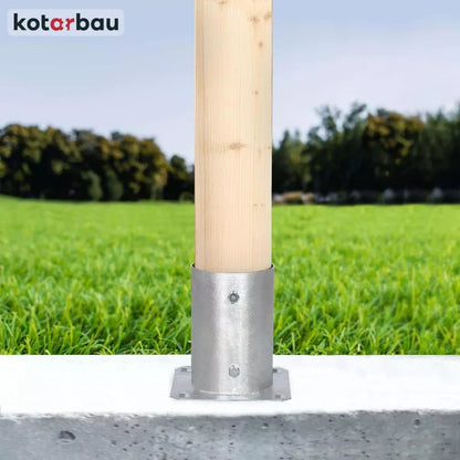 Stolpefod Rund Ø100 mm Varmgalvaniseret Stål 2 Stk.