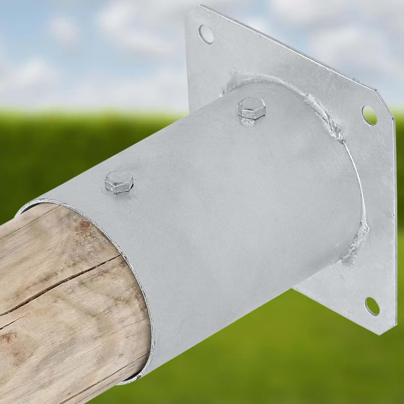 Stolpefod Rund Ø100 mm Varmgalvaniseret Stål 2 Stk.