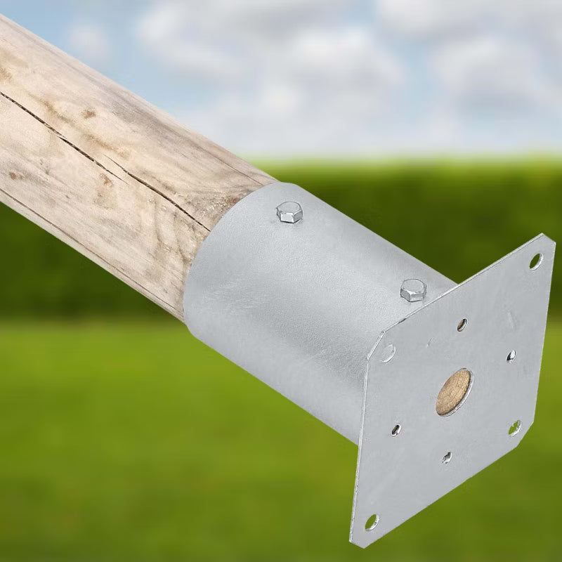 Stolpefod Rund Ø100 mm Varmgalvaniseret Stål 2 Stk.