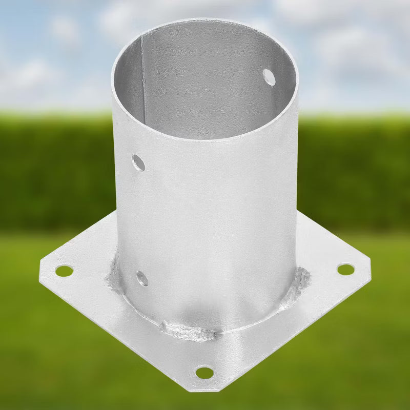 Stolpefod Rund Ø100 mm Varmgalvaniseret Stål 2 Stk.