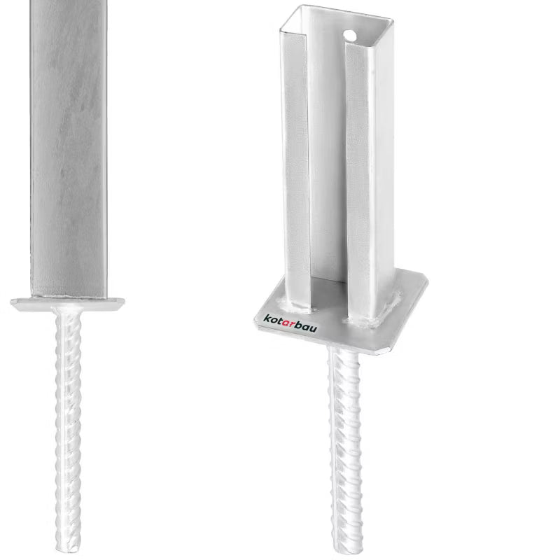 Stolpefod til Hegnsstolpe 60x40 mm Varmgalvaniseret Stål